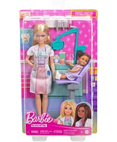 Barbie Dentist Doll with Blonde Fashion Doll, 1 Kid Doll, Medical Doctor Furniture & Accessories