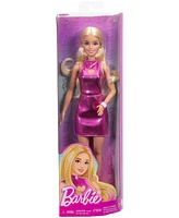 Barbie Fashionistas Doll 230 in Metallic Pink Minidress with Heart Cut-Out, Blond Hair