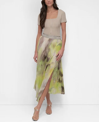 Dkny Women's Pleated Asymmetrical-Hem Skirt
