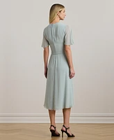 Lauren Ralph Women's Belted Georgette Dress