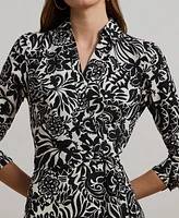 Lauren Ralph Women's Floral Crepe Midi Dress