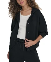 Starter Women's Scuba Solid-Color Snap Shacket