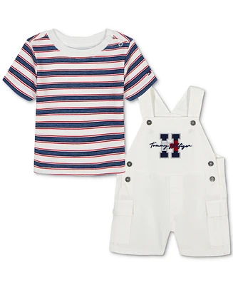 Tommy Hilfiger Baby 2-Pc. Striped T-Shirt & Shortall Set