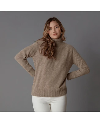 Women's Mock Neck Merino Wool Pullover Sweater