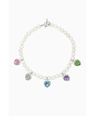 Gem Heart Pearls Necklace