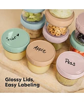 KeaBabies 6pk Prep Baby Food Storage Containers, 4 oz Leak-Proof, Bpa Free Glass Jars for Feeding