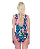 Garden Dream High Neck Twist Halter One-Piece Swimsuit