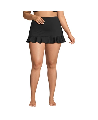 Lands' End Women's Plus Ruffle Hem Mini Swim Skirt