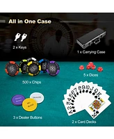 Texas Hold'em Poker Chip Set Complete Set for Casino-Style Home Game Nights