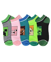 Minecraft Women's Character Heads 5-Pair Ankle Socks