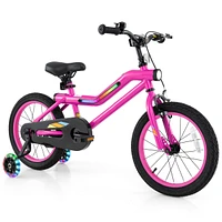 Led Lighted Kids Bike with Training Wheels and Headlight Ideal for Safe Riding for Ages 4-7 Years