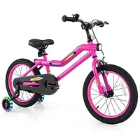 Led Lighted Kids Bike with Training Wheels Headlight Ideal for Safe Riding for Ages 4-7 Years