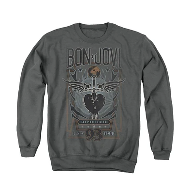 Bon Jovi Mens Keep The Faith Adult Crewneck Sweatshirt