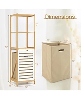 4-Tier Tilt-Out Laundry Hamper with Storage Shelves Space-Saving Organizer for Laundry Room