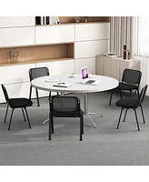 Set of 5 Stackable Conference Chairs with Mesh Back Comfortable and Space-Saving Seating for Meetings