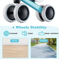 Baby Balance Bike for 2-Year-Old Boys and Girls No Pedal, 4 Wheels Stability Easy Learning