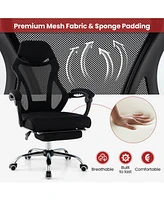 Ergonomic Mesh Office Chair with Footrest and Tilting Backrest Adjustable Computer Chair for Comfort and Support