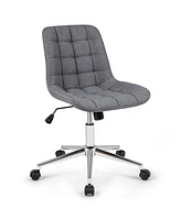 Teddy Fleece Armless Office Chair Cozy and Comfortable Desk for Home or Use