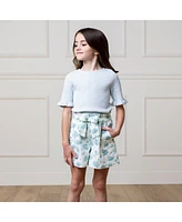 Hope & Henry Girls' Pull-On Cinched Waist Linen Short