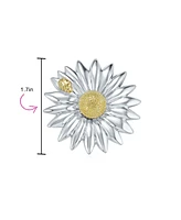 Bling Jewelry Two Tone Brooch Pin Fashion Ladybug Sunflower Daisy Scarf Silver Gold Plated