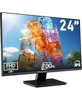 XGaming 24 Inch Monitor 1080P 100Hz, Fhd Frameless Computer Monitor, 99% sRGB, Hdmi Vga Display, Built-in Speakers, Low Blue Light Screen for Gaming/H