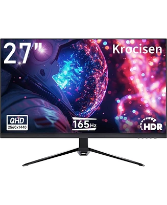 XGaming 27 inch Gaming Monitor, Qhd 2560 1440p, 144Hz/165Hz 99% sRGB, Frameless Ips Screen, 1ms, FreeSync, Hdmi DisplayPort, Monitor with Built-in Spe