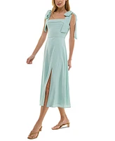 Trixxi Juniors' Tie-Shoulder Midi Dress