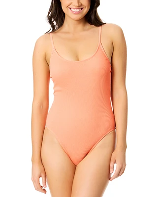 Salt + Cove Juniors' Ribbed Metallic One-Piece Swimsuit, Exclusively at Macy's