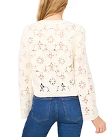 CeCe Women's Long Sleeve Embellished Cardigan Sweater