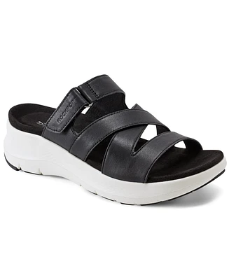 Rockport Women's Qwyn Slip-On Strappy Casual Wedge Sandals