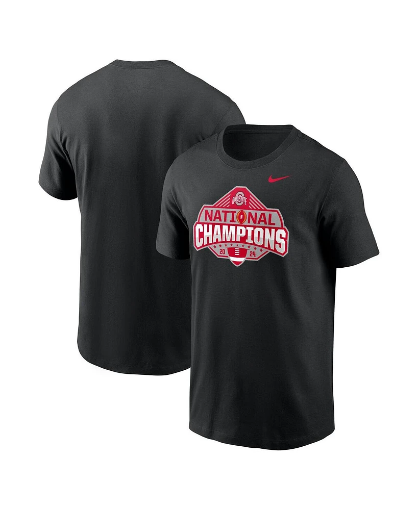 Nike Men's Black Ohio State Buckeyes College Football Playoff 2024 National Champions Logo T-Shirt