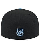 New Era Men's Black/Light Blue Utah Hockey Club Lockup 1st Season 59FIFTY Fitted Hat