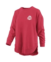 Pressbox Women's Scarlet Ohio State Buckeyes College Football Playoff 2024 National Champions Square Melange Sweatshirt