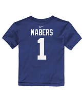 Nike Toddler Malik Nabers Royal New York Giants Name Number T-Shirt