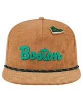 New Era Men's Tan Boston Celtics Victory Grove Corduroy Sneaker Pin Golfer Adjustable Hat