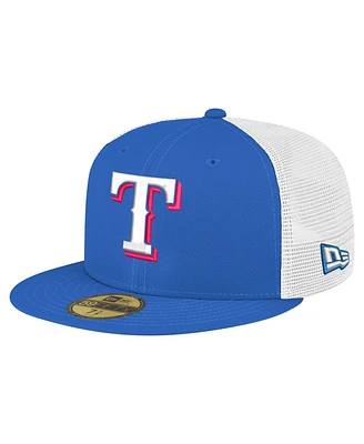 New Era Men's Royal Texas Rangers Team Color 59FIFTY Trucker Fitted Hat