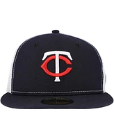 New Era Men's Navy Minnesota Twins Team Color 59FIFTY Trucker Fitted Hat