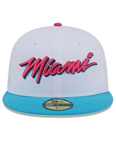 New Era Men's White Miami Heat 2024/25 City Edition Alternate 59FIFTY Fitted Hat