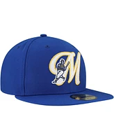 New Era Men's Royal Milwaukee Brewers Duo Logo 2.0 59FIFTY Fitted Hat