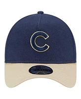 New Era Men's Navy Chicago Cubs Moleskin A-Frame 9FORTY Adjustable Hat