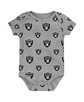 Outerstuff Baby Boys and Girls Las Vegas Raider's Team Starter 3-Pack Bodysuit Set