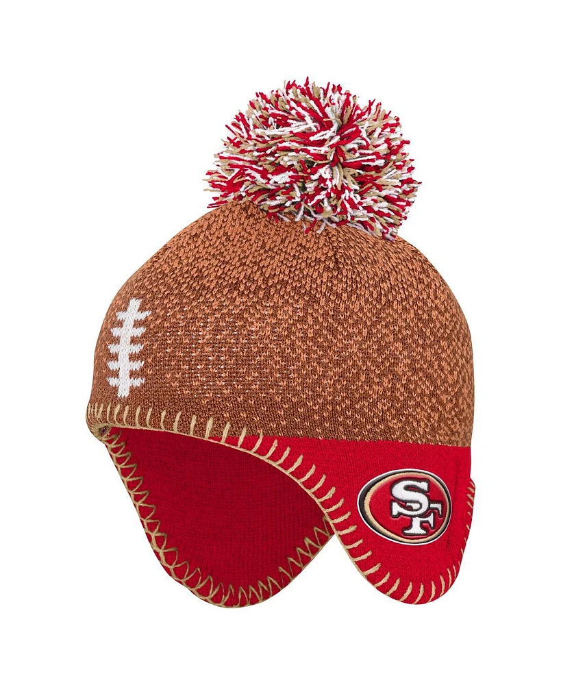 Outerstuff Preschool Brown San Francisco 49ers Football Head Knit Hat with Pom