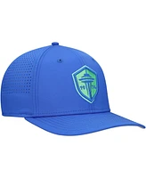 New Era Men's Blue Seattle Sounders Fc 9SEVENTY Coolera Stretch-Snap Adjustable Hat