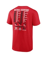 Fanatics Men's Scarlet Ohio State Buckeyes College Football Playoff 2024 National Champions Big Tall Schedule T-Shirt