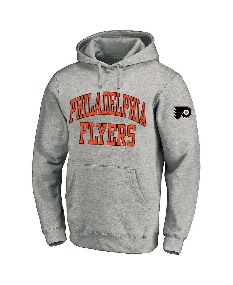 Fanatics Men's Heather Gray Philadelphia Flyers Big Tall Fleece Pullover Hoodie