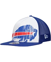 New Era Men's White/Royal Buffalo Bills Distressed 9FIFTY A-Frame Snapback Hat