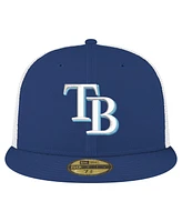 New Era Men's Navy Tampa Bay Rays Team Color 59FIFTY Trucker Fitted Hat