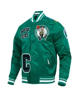 Pro Standard Men's Kelly Green Boston Celtics Sublimated Satin Full-Snap Jacket