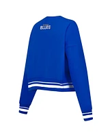 Pro Standard Women's Blue St. Louis Blues Area Code Cropped Pullover Sweatshirt