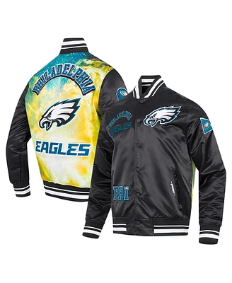 Pro Standard Men's Black Philadelphia Eagles Sublimated Satin Full-Snap Jacket